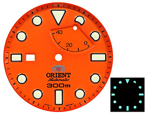 Genuine ORIENT Dial for Saturation Professional Diver's 300M FD0C001M Code: FD0C-001MDST-Q Color: Orange