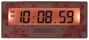 SEIKO Pink Sakura Edition Digital Alarm Clock QHL082